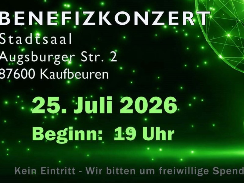Konzert zugunsten des Soldatenhilfswerk der Bundeswehr am 25. Juli 2026 in&nbsp;Kaufbeuren